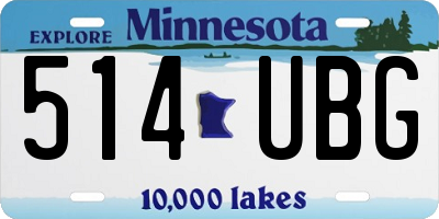 MN license plate 514UBG