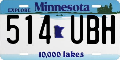 MN license plate 514UBH
