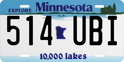 MN license plate 514UBI