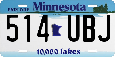 MN license plate 514UBJ