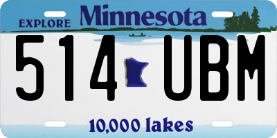 MN license plate 514UBM