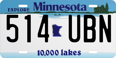 MN license plate 514UBN