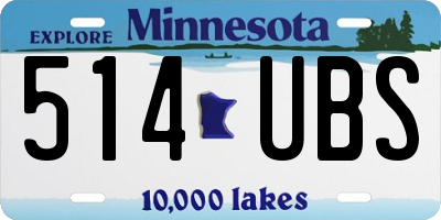 MN license plate 514UBS