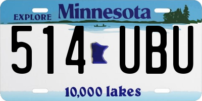 MN license plate 514UBU
