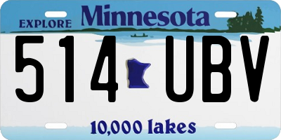 MN license plate 514UBV