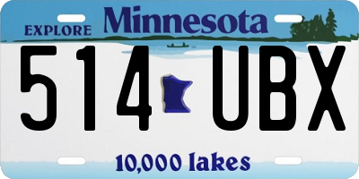 MN license plate 514UBX