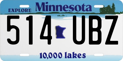 MN license plate 514UBZ