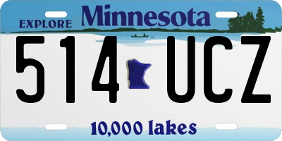 MN license plate 514UCZ