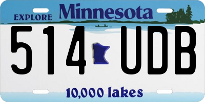 MN license plate 514UDB
