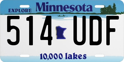 MN license plate 514UDF