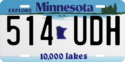 MN license plate 514UDH