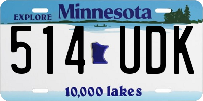 MN license plate 514UDK