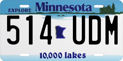 MN license plate 514UDM
