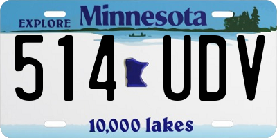 MN license plate 514UDV