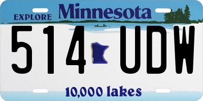 MN license plate 514UDW