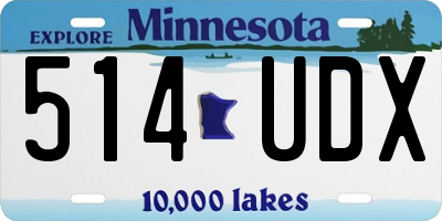 MN license plate 514UDX