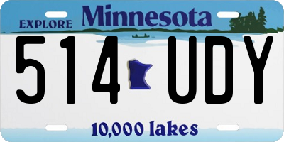 MN license plate 514UDY