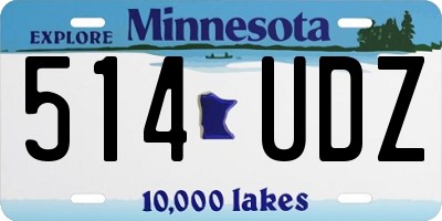 MN license plate 514UDZ