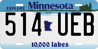 MN license plate 514UEB
