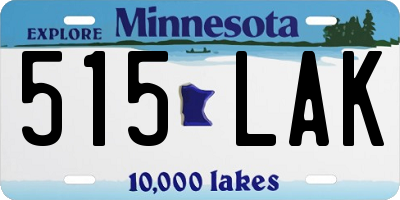 MN license plate 515LAK