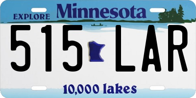MN license plate 515LAR