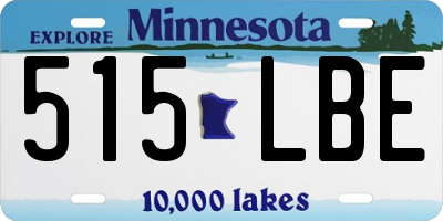 MN license plate 515LBE