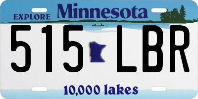 MN license plate 515LBR