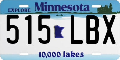 MN license plate 515LBX