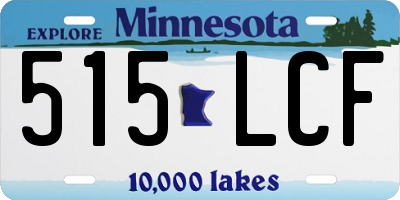 MN license plate 515LCF