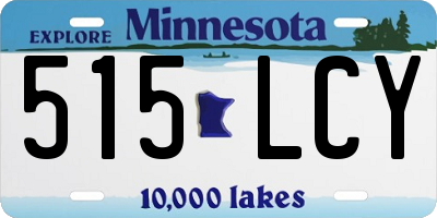 MN license plate 515LCY