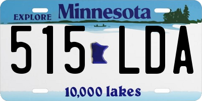 MN license plate 515LDA