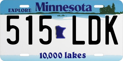 MN license plate 515LDK