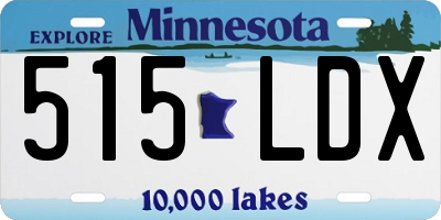 MN license plate 515LDX