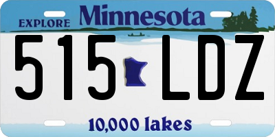 MN license plate 515LDZ
