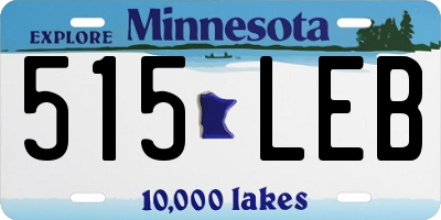 MN license plate 515LEB