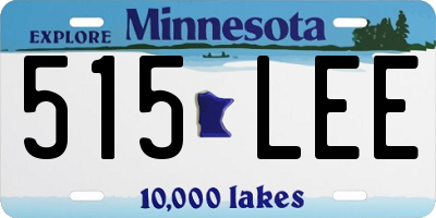 MN license plate 515LEE