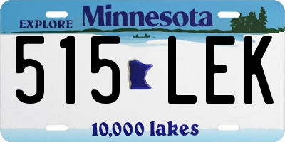 MN license plate 515LEK