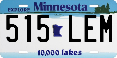 MN license plate 515LEM