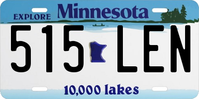 MN license plate 515LEN