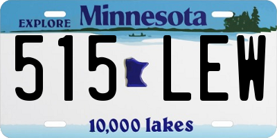 MN license plate 515LEW