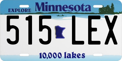 MN license plate 515LEX