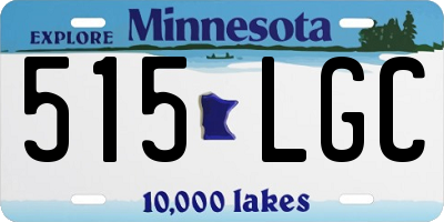 MN license plate 515LGC