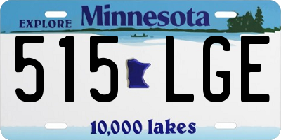 MN license plate 515LGE