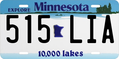 MN license plate 515LIA