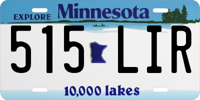MN license plate 515LIR