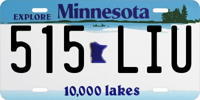 MN license plate 515LIU