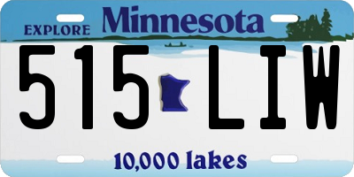 MN license plate 515LIW