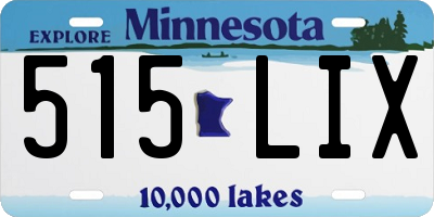 MN license plate 515LIX