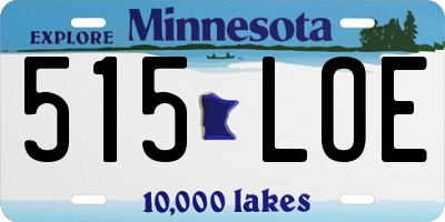 MN license plate 515LOE