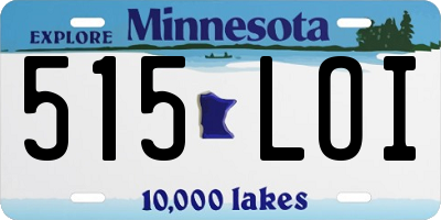 MN license plate 515LOI
